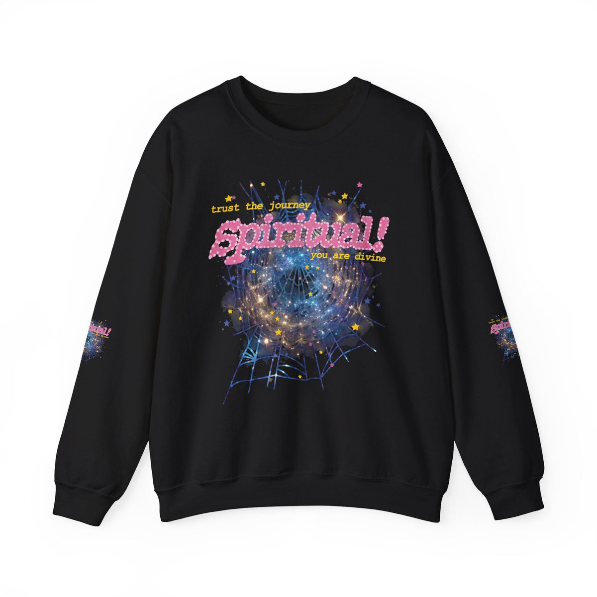 Spiritual Graphic Crewneck Sweatshirt – Dreamy Spiderweb Art
