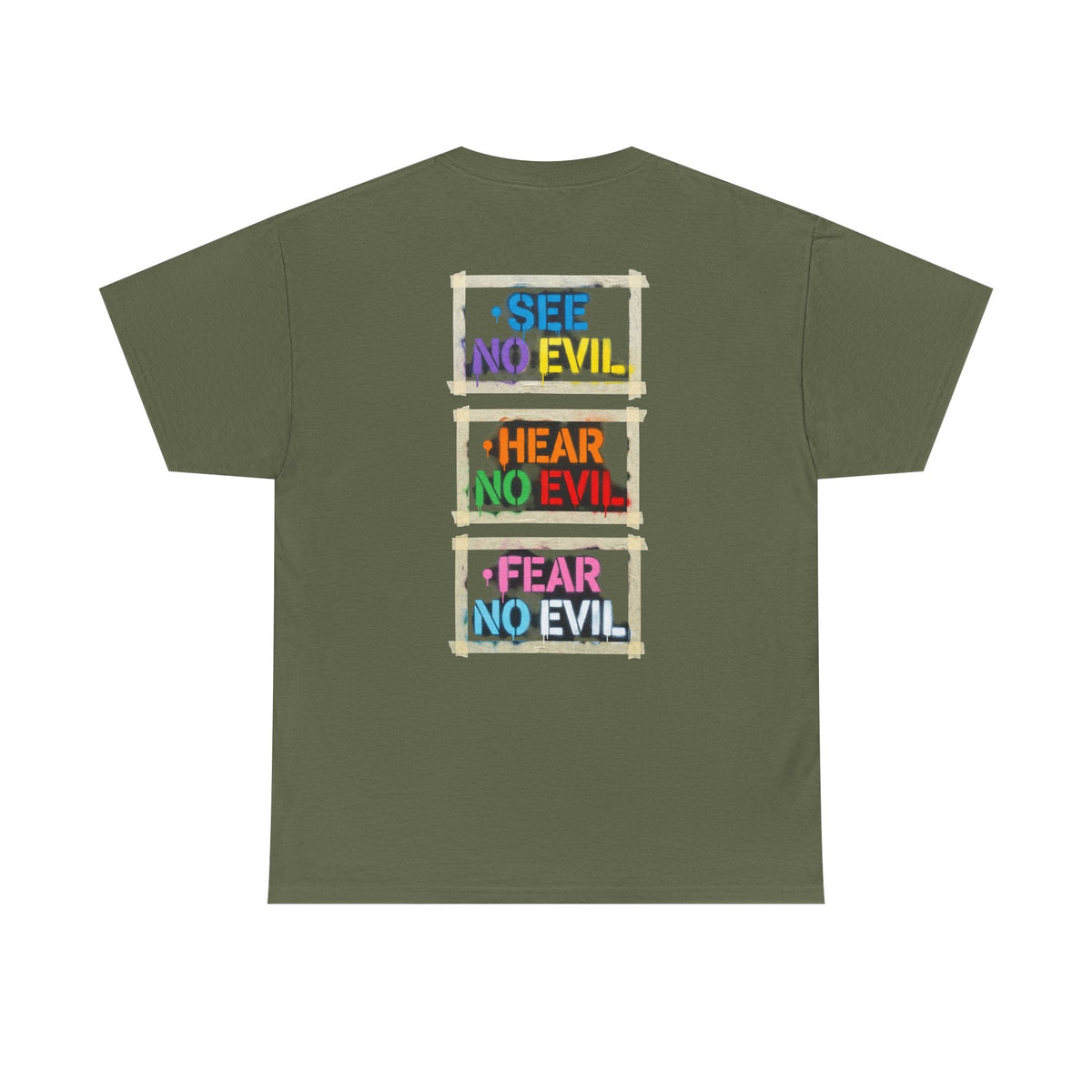 "Mental Over Matters" Colorful Mental Health Graphic Tee (See No Evil / Hear No Evil / Fear No Evil)