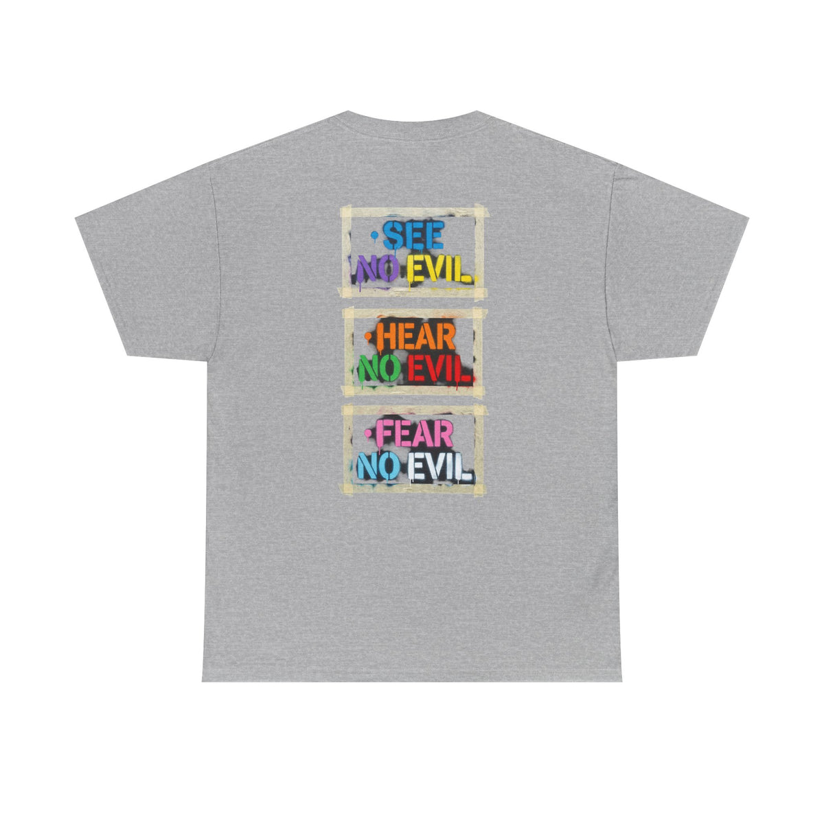 "Mental Over Matters" Colorful Mental Health Graphic Tee (See No Evil / Hear No Evil / Fear No Evil)