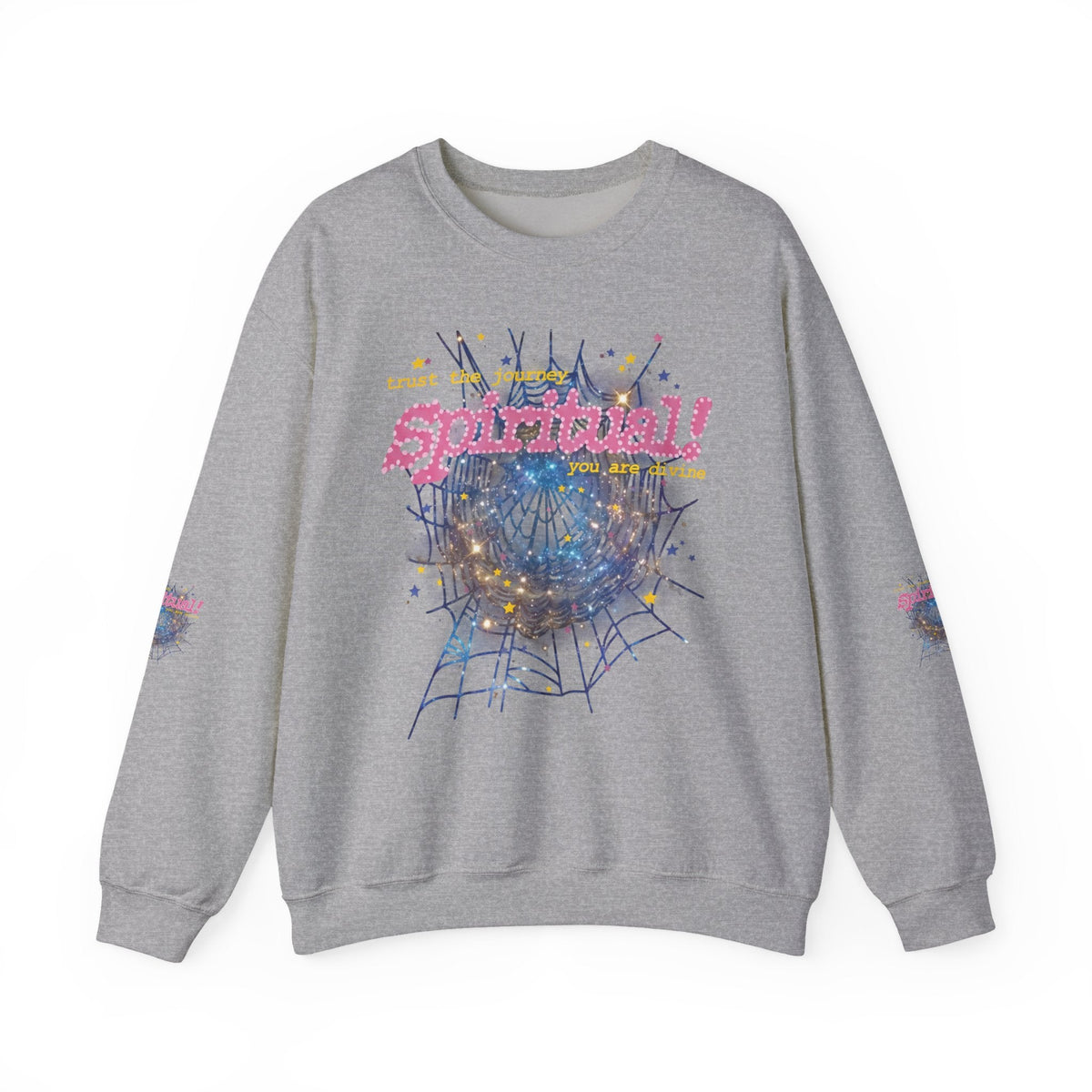 Spiritual Graphic Crewneck Sweatshirt – Dreamy Spiderweb Art