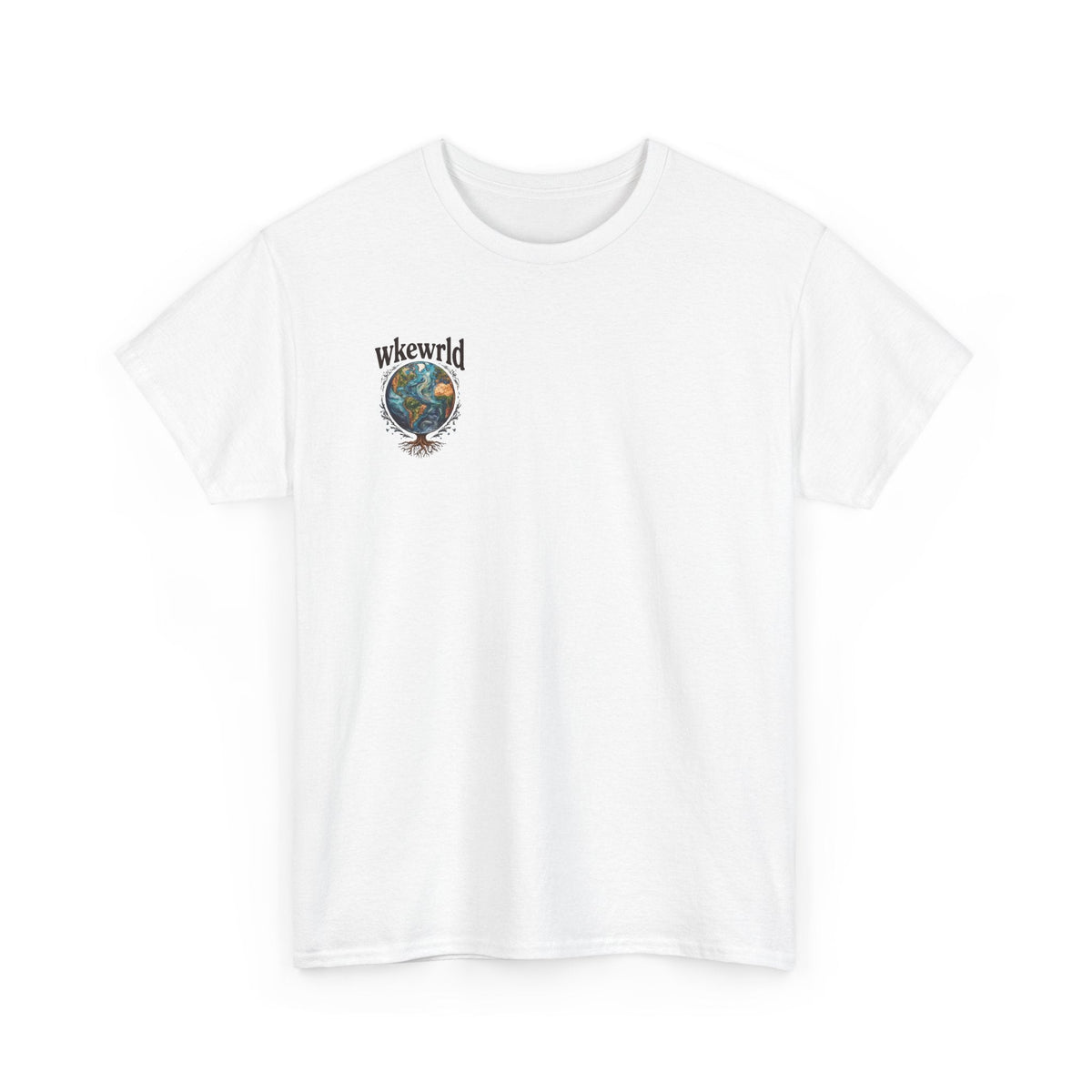 Earth Tree Graphic Tee — "WKE WRLD" Vintage Globe Design