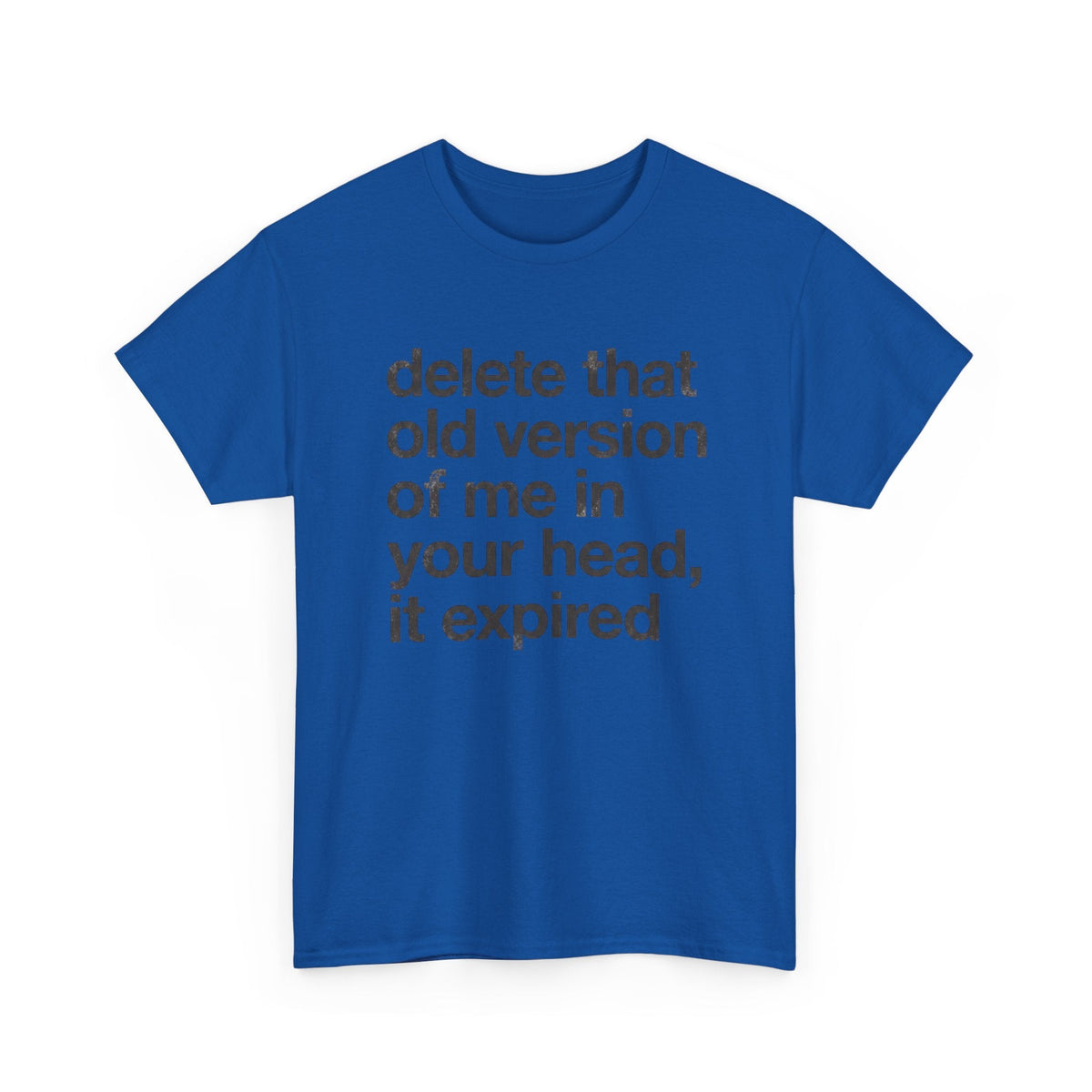 Statement Tee — “delete that old version of me in your head, it expired” Minimalist Typography T-Shirt