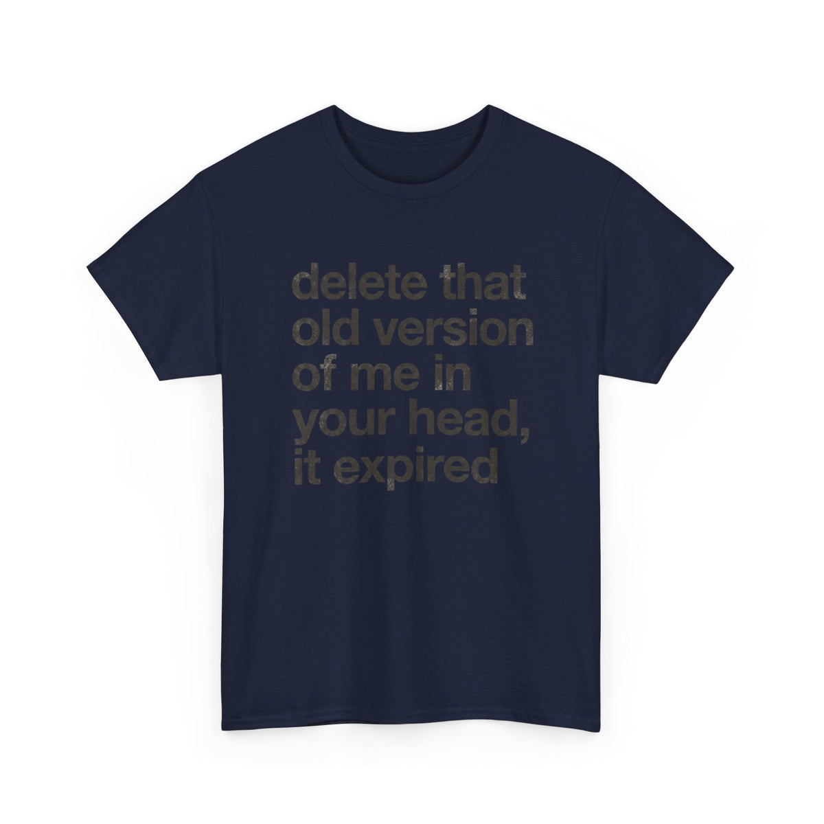 Statement Tee — “delete that old version of me in your head, it expired” Minimalist Typography T-Shirt