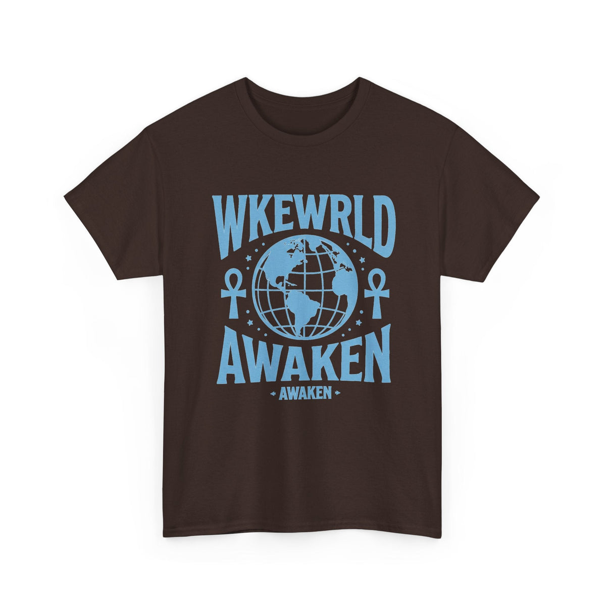 Awaken World Graphic Tee — Globe & Ankh Spiritual T-Shirt