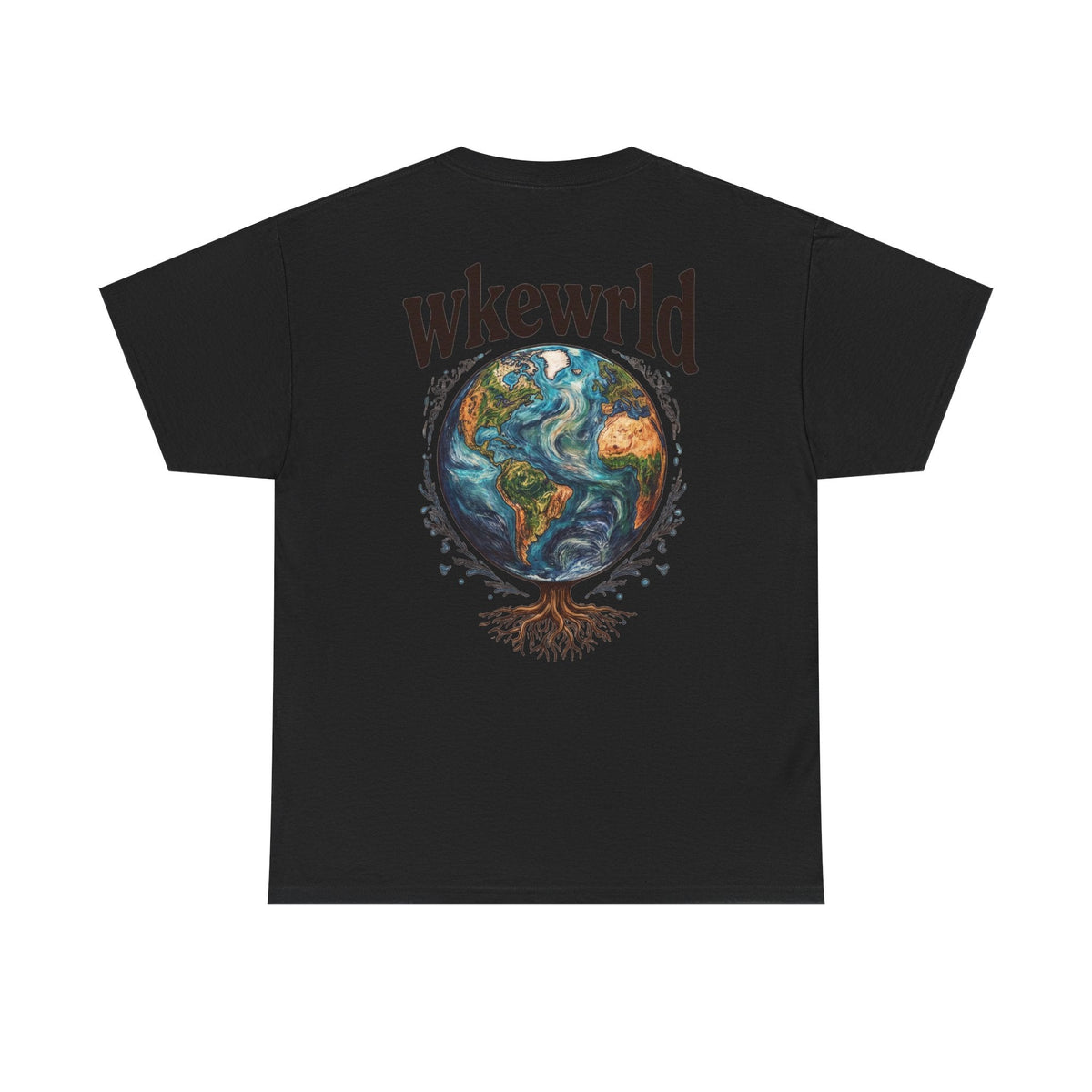 Earth Tree Graphic Tee — "WKE WRLD" Vintage Globe Design