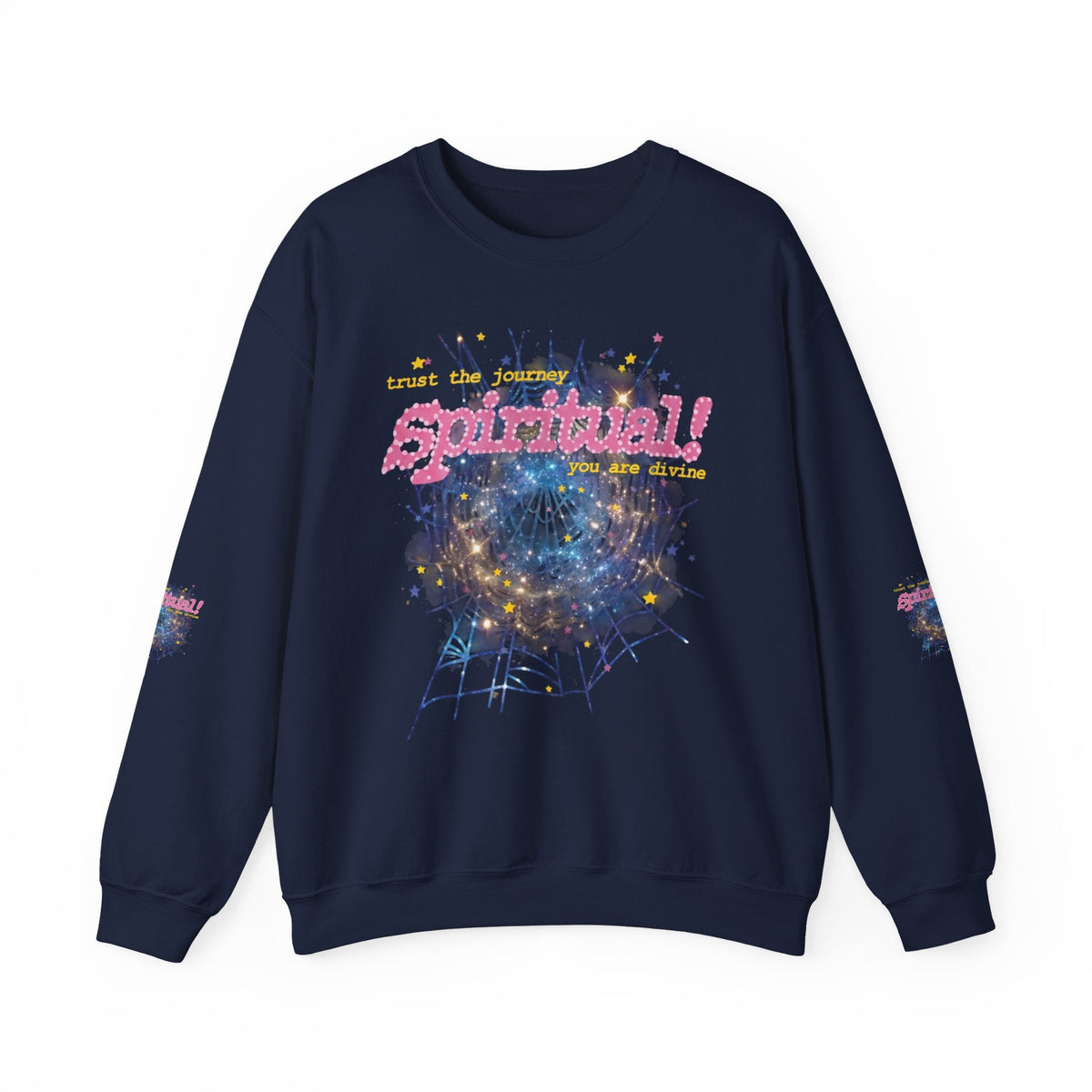 Spiritual Graphic Crewneck Sweatshirt – Dreamy Spiderweb Art