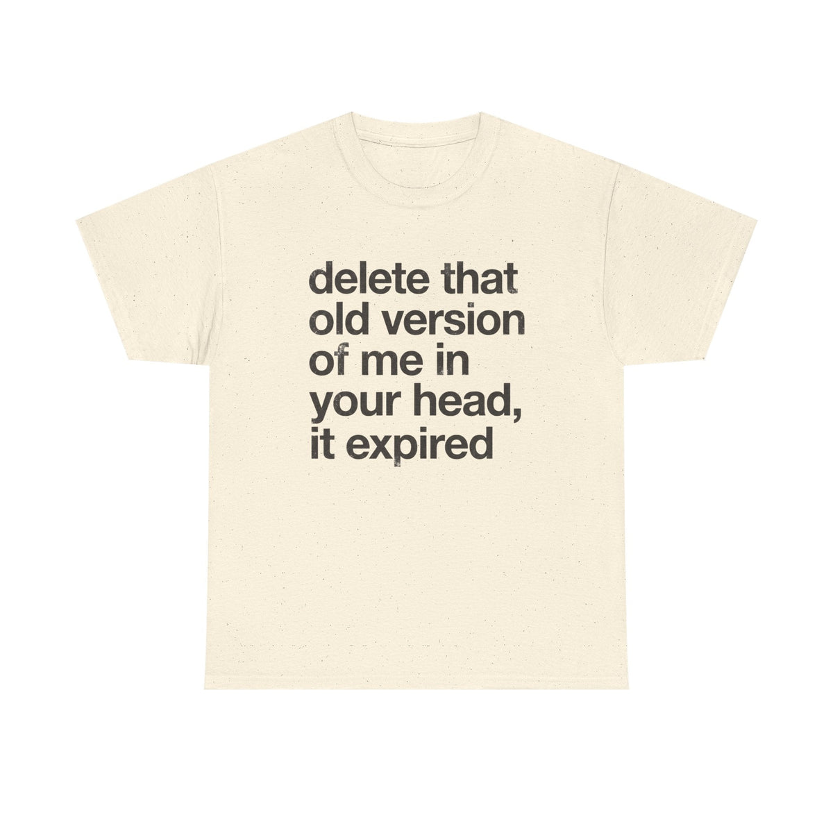 Statement Tee — “delete that old version of me in your head, it expired” Minimalist Typography T-Shirt