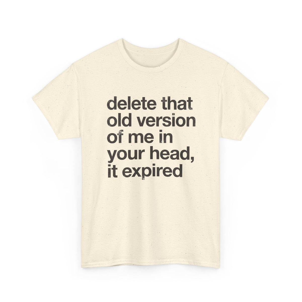 Statement Tee — “delete that old version of me in your head, it expired” Minimalist Typography T-Shirt