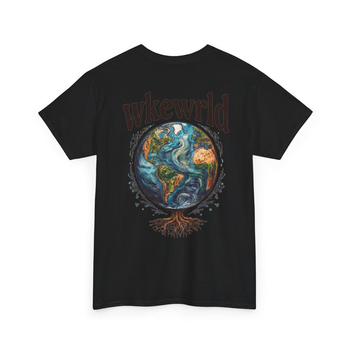 Earth Tree Graphic Tee — "WKE WRLD" Vintage Globe Design