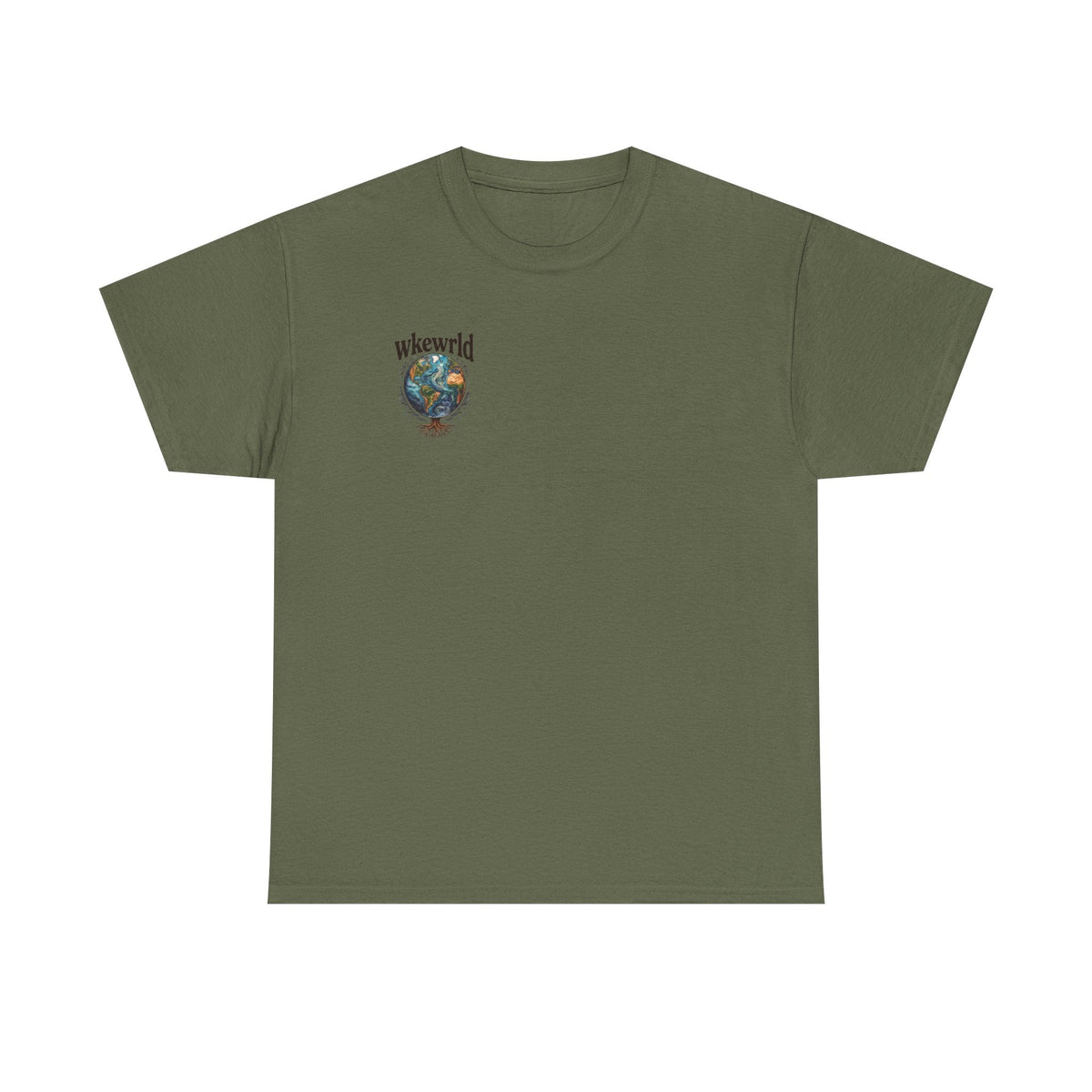 Earth Tree Graphic Tee — "WKE WRLD" Vintage Globe Design