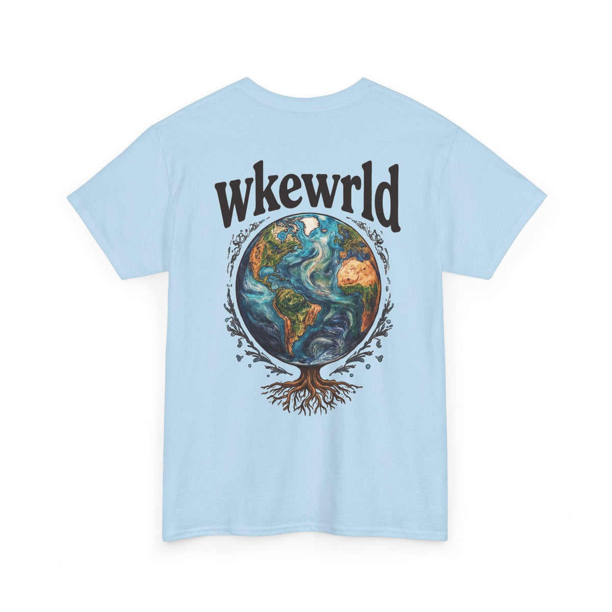 Earth Tree Graphic Tee — "WKE WRLD" Vintage Globe Design