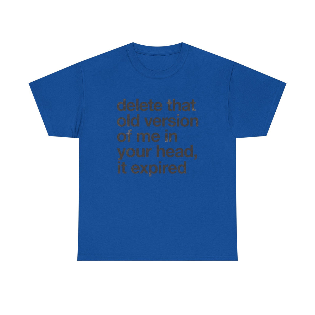 Statement Tee — “delete that old version of me in your head, it expired” Minimalist Typography T-Shirt