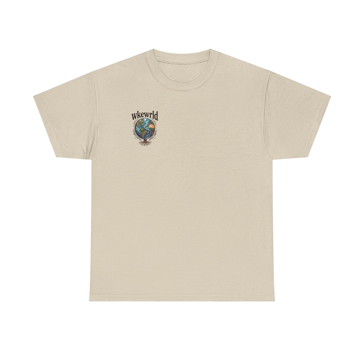 Earth Tree Graphic Tee — "WKE WRLD" Vintage Globe Design