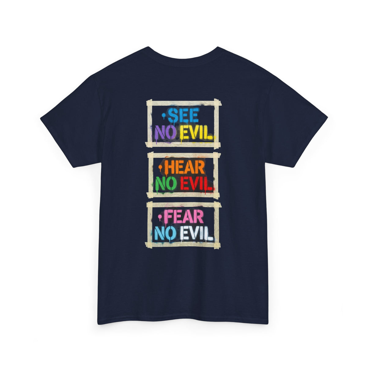 "Mental Over Matters" Colorful Mental Health Graphic Tee (See No Evil / Hear No Evil / Fear No Evil)