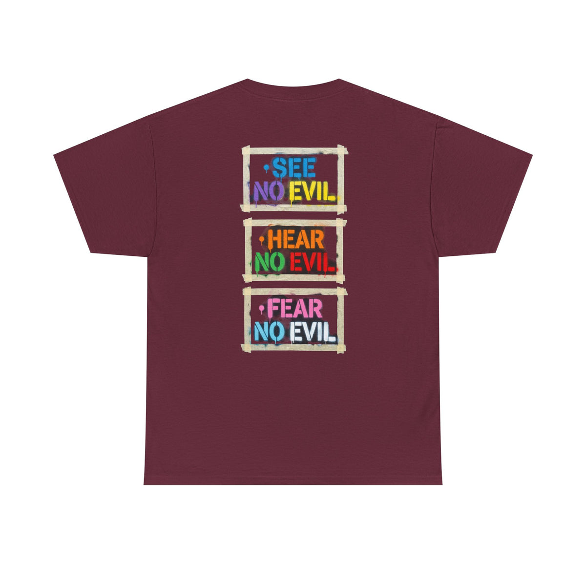 "Mental Over Matters" Colorful Mental Health Graphic Tee (See No Evil / Hear No Evil / Fear No Evil)