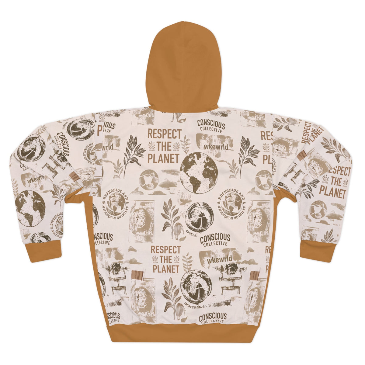 Respect The Planet Hoodie - Eco Graphic Pullover (Brown)