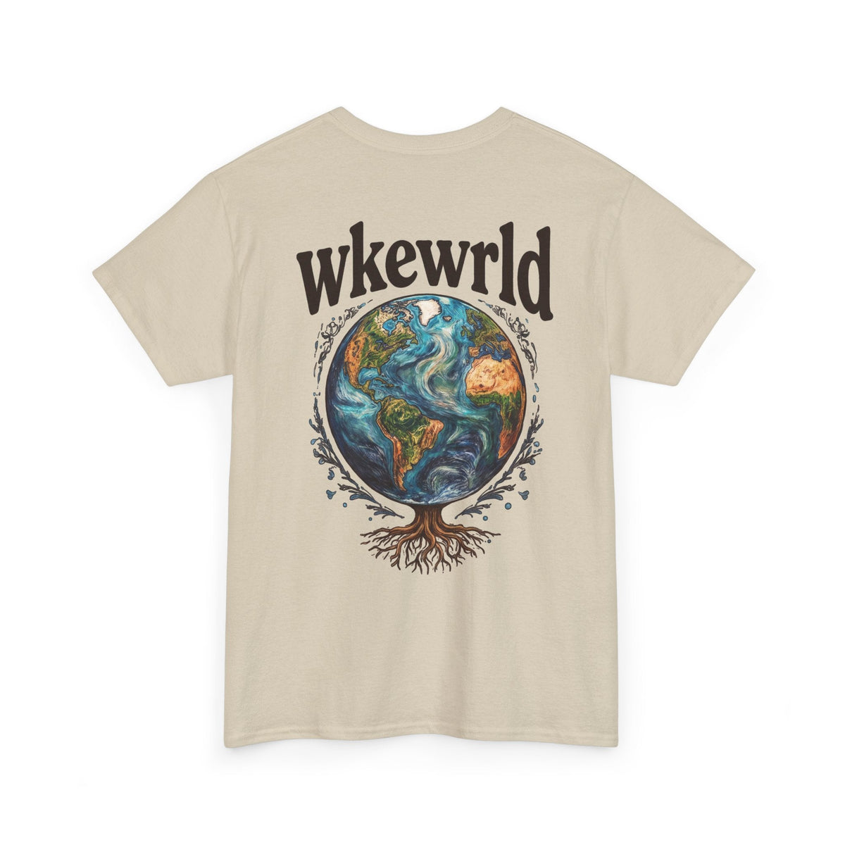 Earth Tree Graphic Tee — "WKE WRLD" Vintage Globe Design