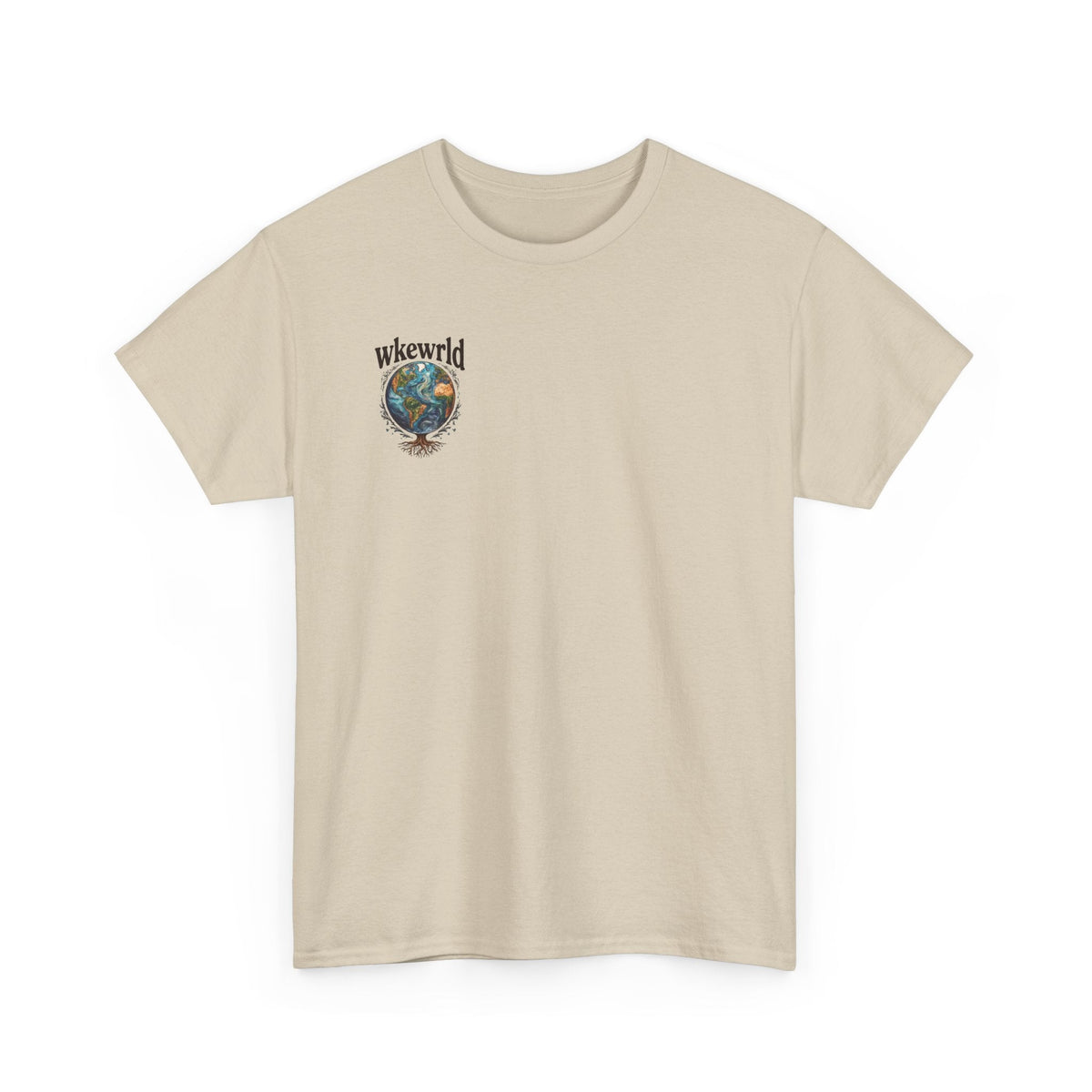 Earth Tree Graphic Tee — "WKE WRLD" Vintage Globe Design