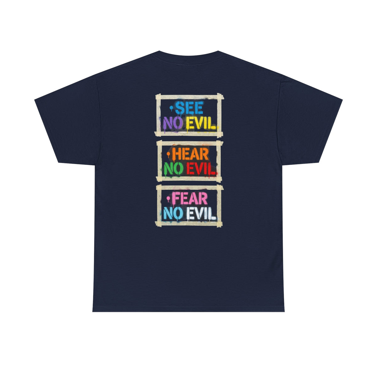 "Mental Over Matters" Colorful Mental Health Graphic Tee (See No Evil / Hear No Evil / Fear No Evil)