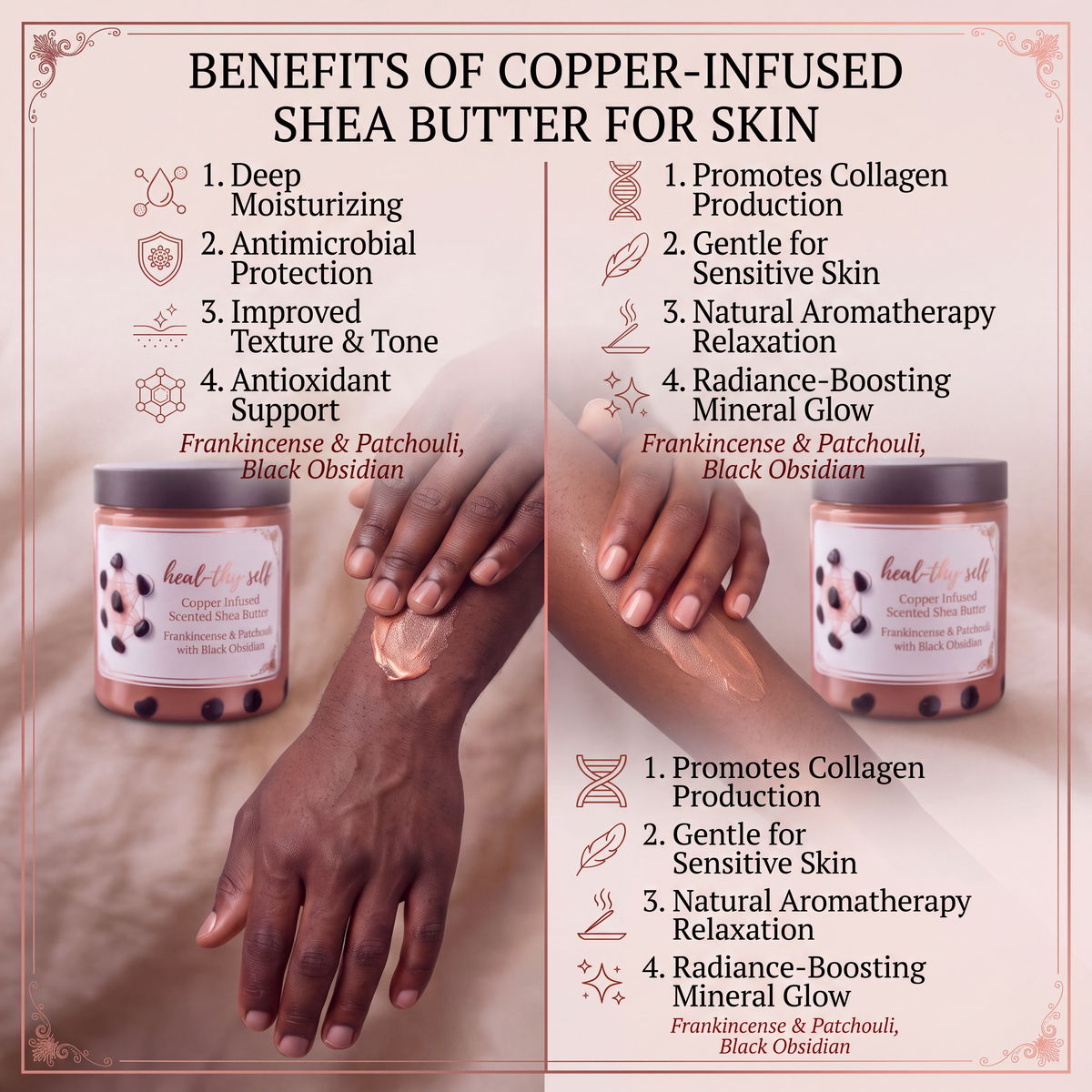Copper Infused Shea Butter in Glass