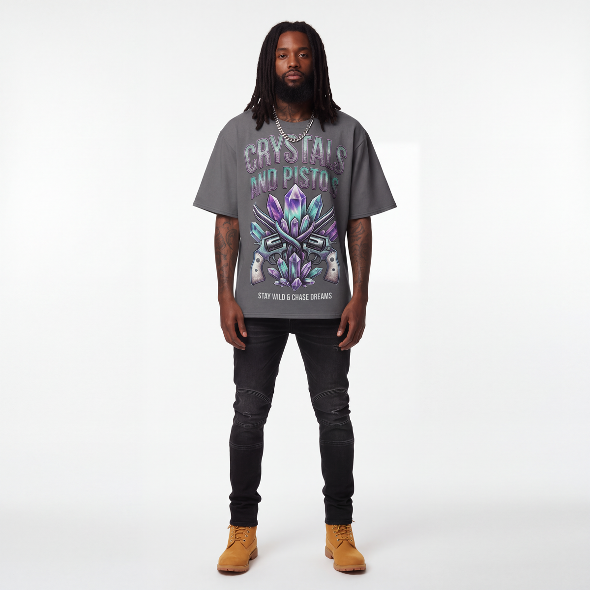 Oversized cotton t-shirt Crystals And